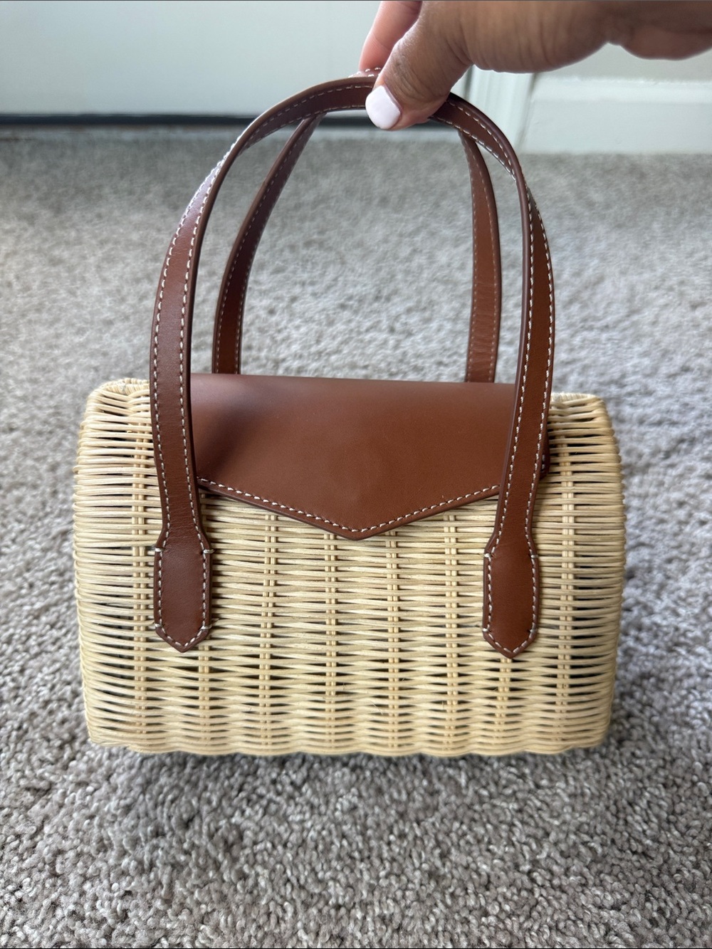 Small rattan top-handle bag - Picture 3 of 8
